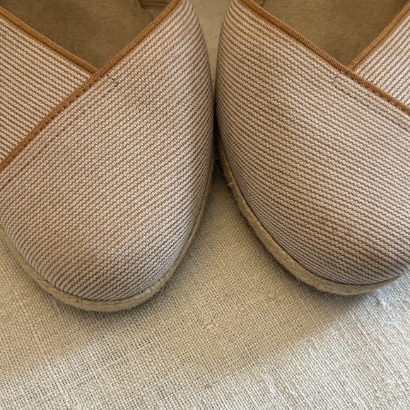 Anne Klein Beige Elastic Ankle Wedge Espadrilles - Picture 4 of 9